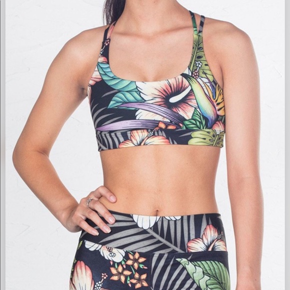 Eagle Rock Werkshop Floral Night Sports Bra XS - Picture 2 of 3